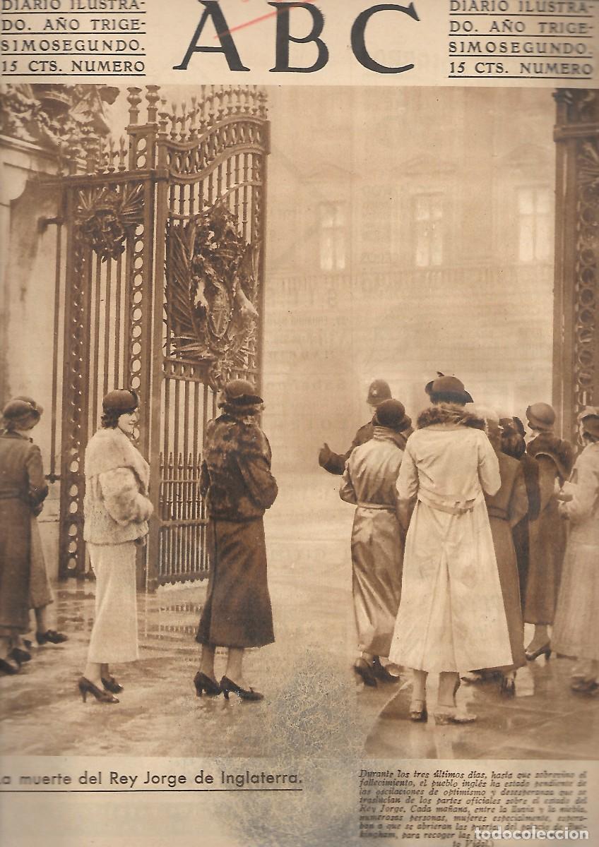 Coleccionismo de Revistas y Peri&oacute;dicos: PERIODICO ABC MADRID-SEVILLA 23 DE ENERO 1936 N&ordm;10192 MUERTE DEL REY JORGE DE INGLATERRA.A-ABC-0341