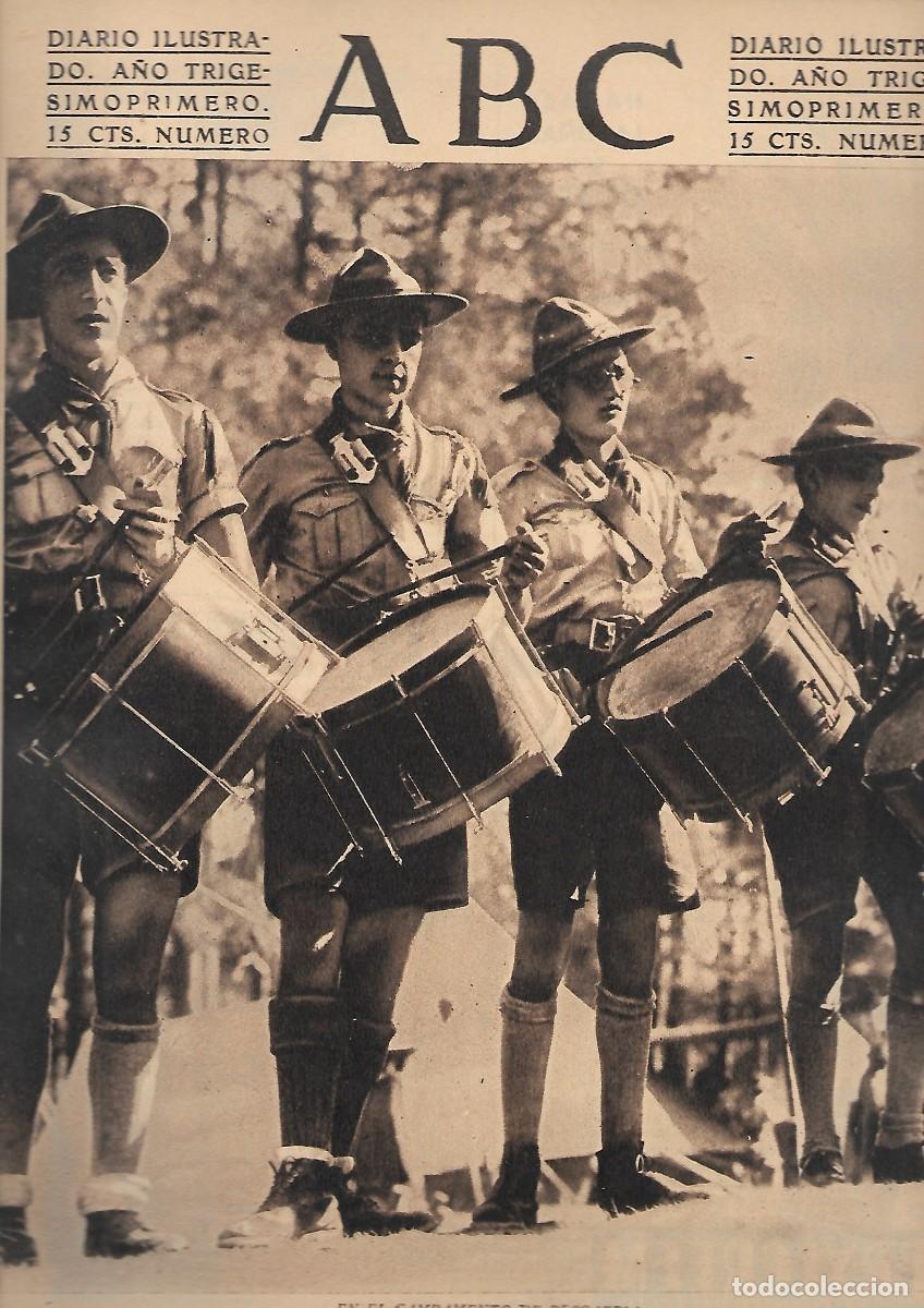 Coleccionismo de Revistas y Peri&oacute;dicos: PERIODICO ABC MADRID-SEVILLA 21 DE AGOSTO DE 1935 N&ordm; 10059 EN EL CAMPAMENTO DE RESCAFRIA.A-ABC-0345