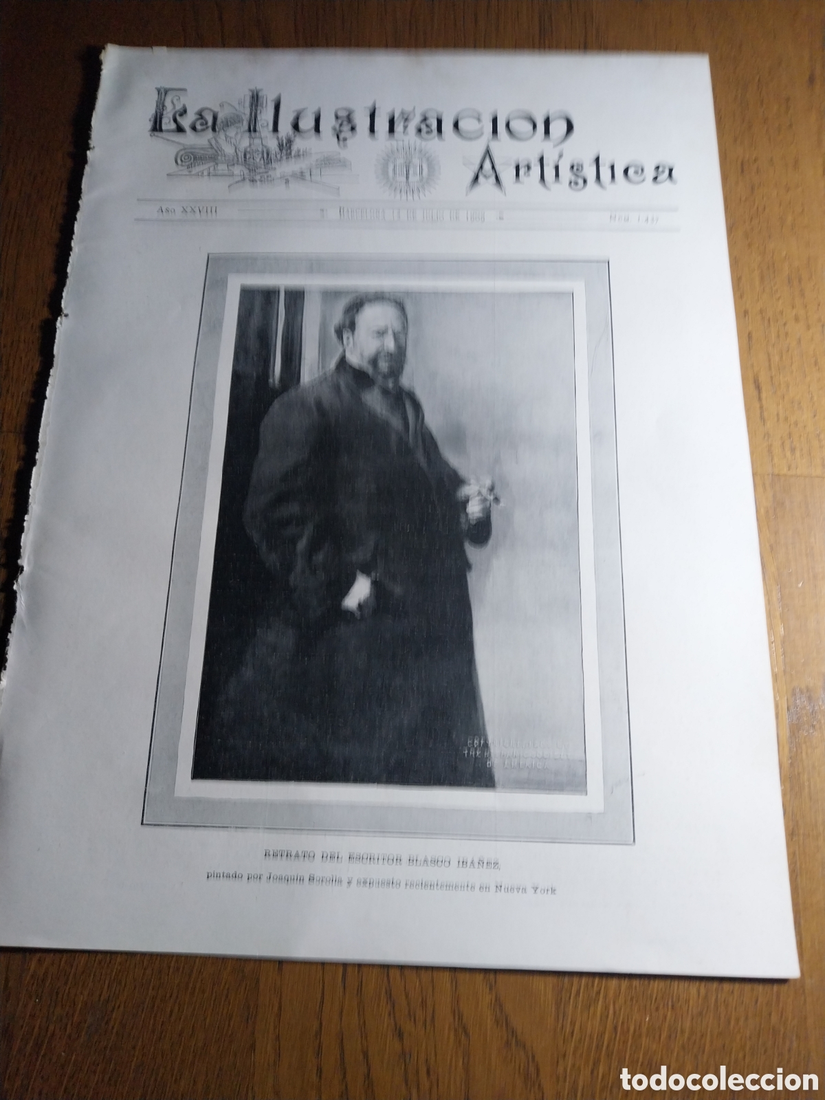 Sammeln von Zeitschriften und Zeitungen: REVISTA 1909 BLASCO IBA&Ntilde;EZ PINTADO POR SOROLLA.EXPOSICI&Oacute;N VALENCIANA.CUARTEL GUARDIA CIVIL BARCELONA
