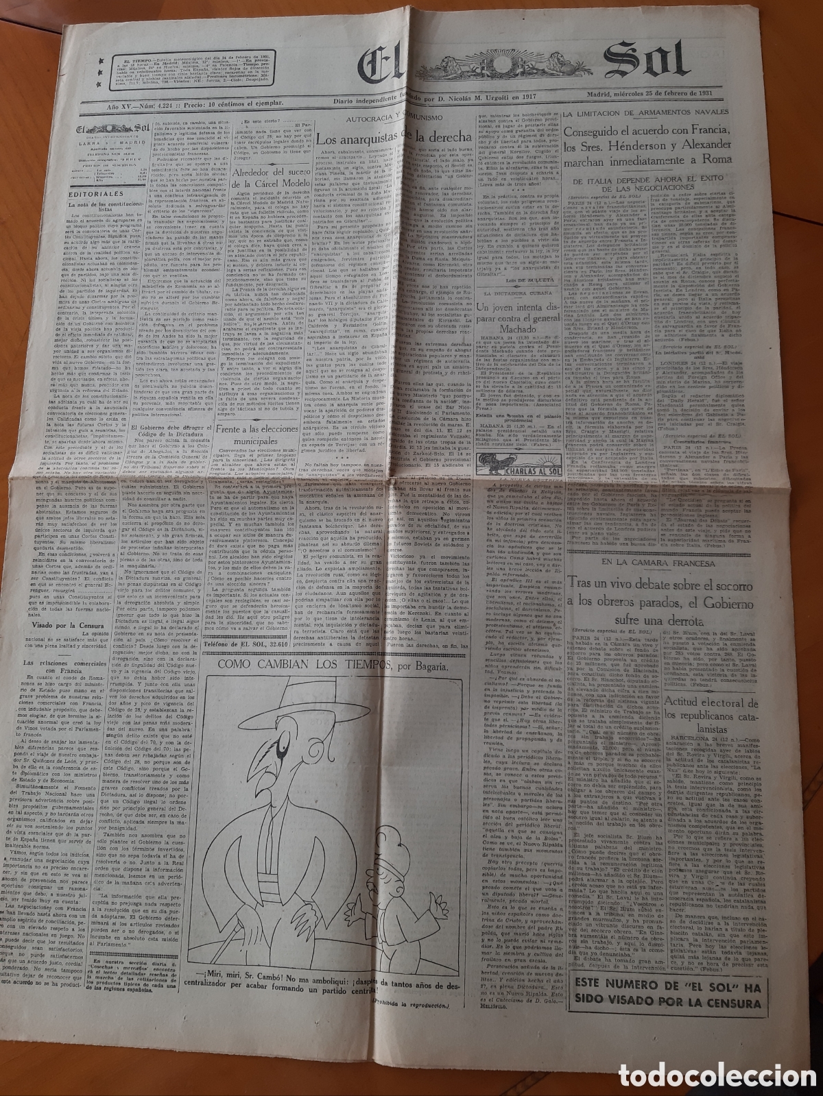 Coleccionismo de Revistas y Peri&oacute;dicos: Peri&oacute;dico El Sol, Madrid 1931