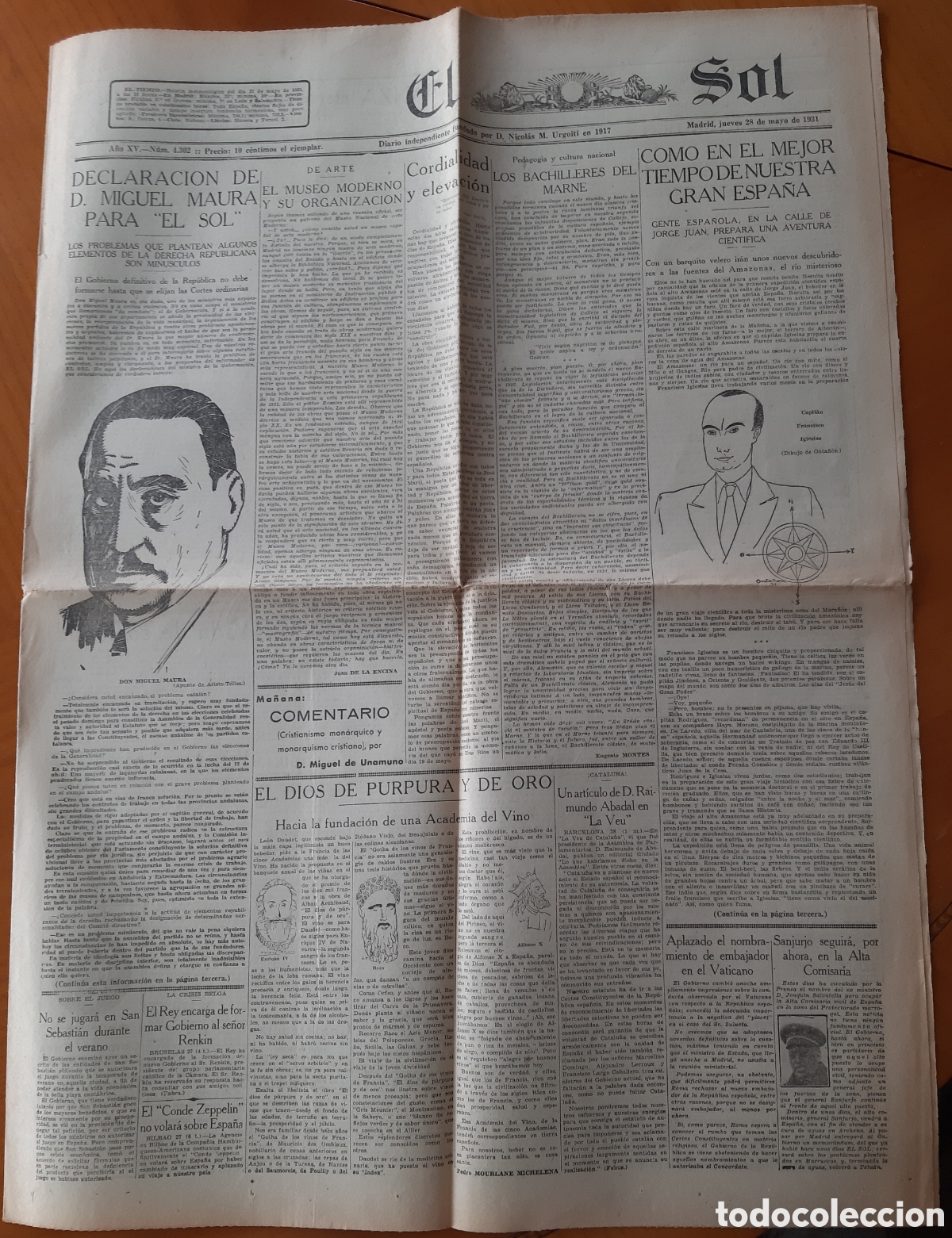 Coleccionismo de Revistas y Peri&oacute;dicos: Peri&oacute;dico El Sol, Madrid 1931