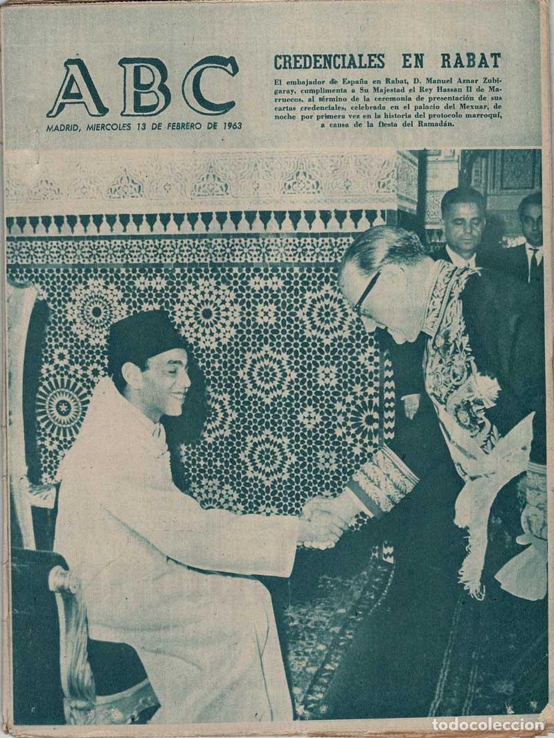 Coleccionismo de Revistas y Peri&oacute;dicos: Peri&oacute;dico ABC 13 febrero 1963. Credenciales en Rabat