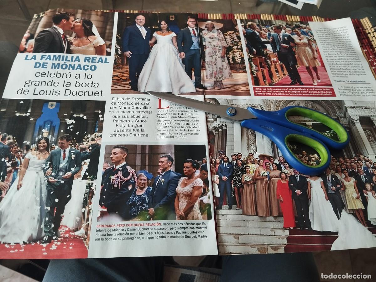 Sammeln von Zeitschriften und Zeitungen: LA FAMILIA REAL DE M&Oacute;NACO BODA HiJO ESTEFAN&Iacute;A M&Oacute;NACO CON MARIE CHAVALLIER RECORTE REVISTA 3 P&Aacute;G 2019