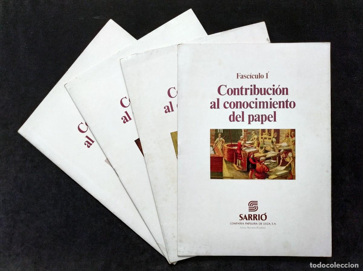 Coleccionismo de revistas y peri&oacute;dicos: LOTE DE 4 FASC&Iacute;CULOS CONTRIBUCI&Oacute;N AL CONOCIMIENTO DEL PAPEL, SARRI&Oacute;, 1975-76