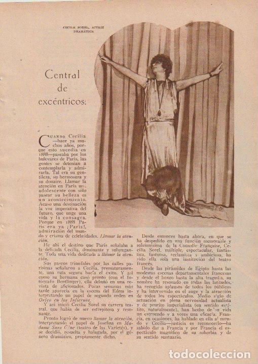 Colecionismo de Revistas e Jornais: * TEATRO * Cecile Sorel, Pirandello, Saponova, Nikita Balief, Jean Cocteau-1933