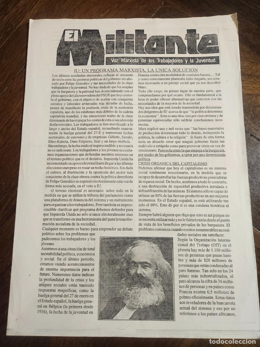 Coleccionismo de revistas y peri&oacute;dicos: EL MILITANTE - Voz Marxista de los Trabajadores y la Juventud - Bolet&iacute;n especial IU Izquierda Unida