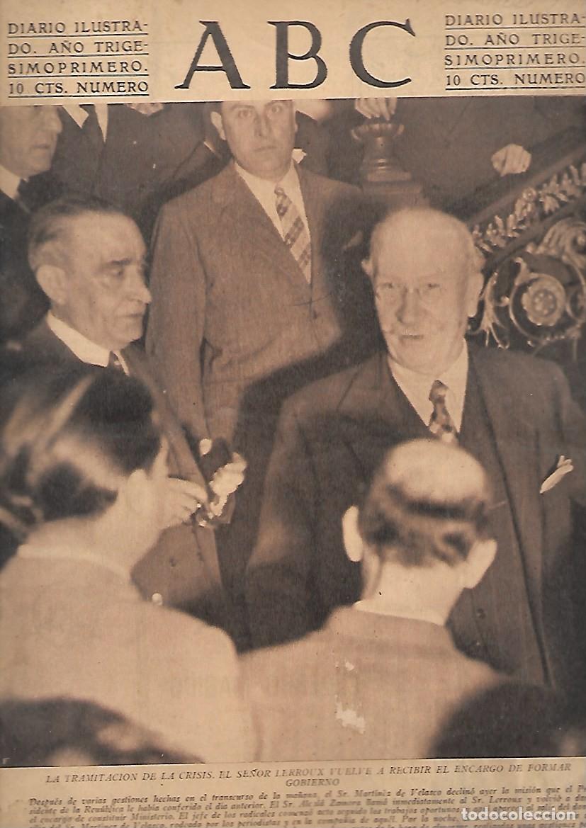 Coleccionismo de Revistas y Peri&oacute;dicos: PERIODICO ABC MADRID-SEVILLA 4 DE ABRIL DE 1935 N&ordm;9941 TRAMITACION DE LA CRISIS.A-ABC-0364