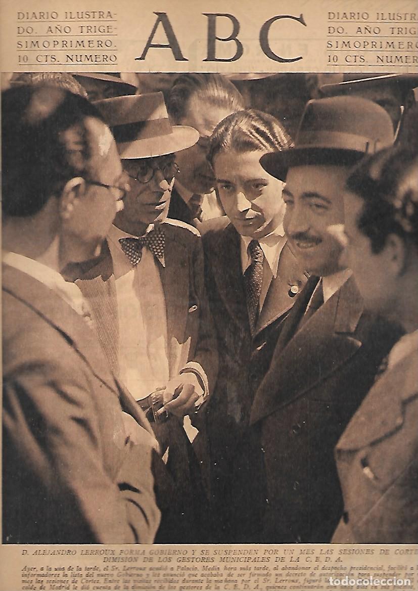 Coleccionismo de Revistas y Peri&oacute;dicos: PERIODICO ABC MADRID-SEVILLA 5 DE ABRIL DE 1935 N&ordm;9942 ALEJANDRO LERROUX FORMA GOBIERNO.A-ABC-0365