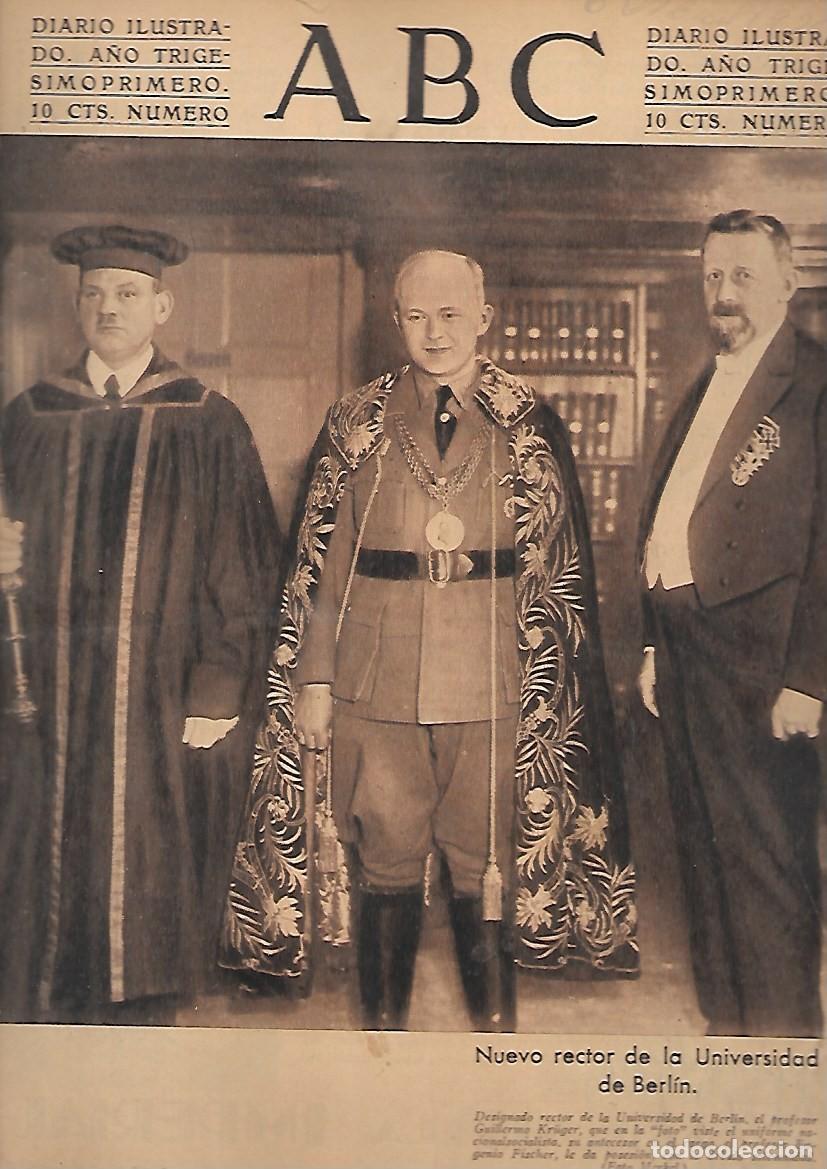 Coleccionismo de Revistas y Peri&oacute;dicos: PERIODICO ABC MADRID-SEVILLA 6 DE ABRIL DE 1935 N&ordm;9943 NUEVO RECTOR DE LA UNIVERSIDAD.A-ABC-0366