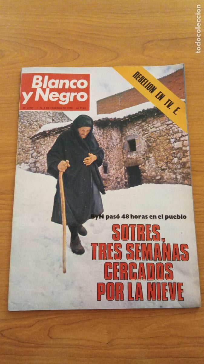 Coleccionismo de Revistas y Peri&oacute;dicos: REVISTA BLANCO Y NEGRO. 1 FEBRERO 1978. SOTRES, TRES SEMANAS CERCADOS POR LA NIEVE