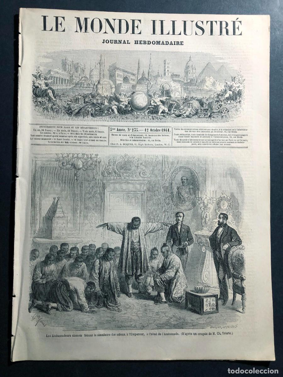Coleccionismo de Revistas y Peri&oacute;dicos: LE MONDE ILLUSTR&Eacute; / A&Ntilde;O 1861 / TRAJES VASCOS Y ESPA&Ntilde;OLES EN BIARRITZ / EL PASEO DE BAYONA