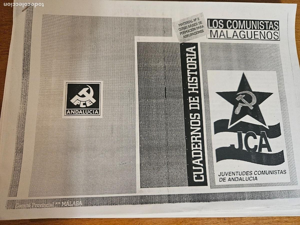 Coleccionismo de revistas y peri&oacute;dicos: CUADERNOS DE HISTORIA - LOS COMUNISTAS MALAGUE&Ntilde;OS Material 2 - Juventudes Comunistas Andaluc&iacute;a 1993