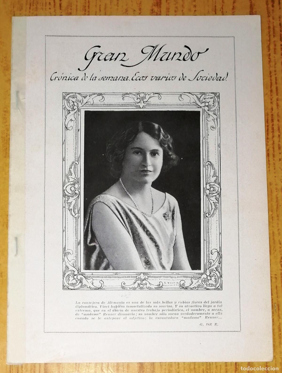 Colecionismo de Revistas e Jornais: GRAN MUNDO : Cr&oacute;nica de la semana; Ecos varios de sociedad [SEPARATA de BLANCO Y NEGRO, mayo 1925]
