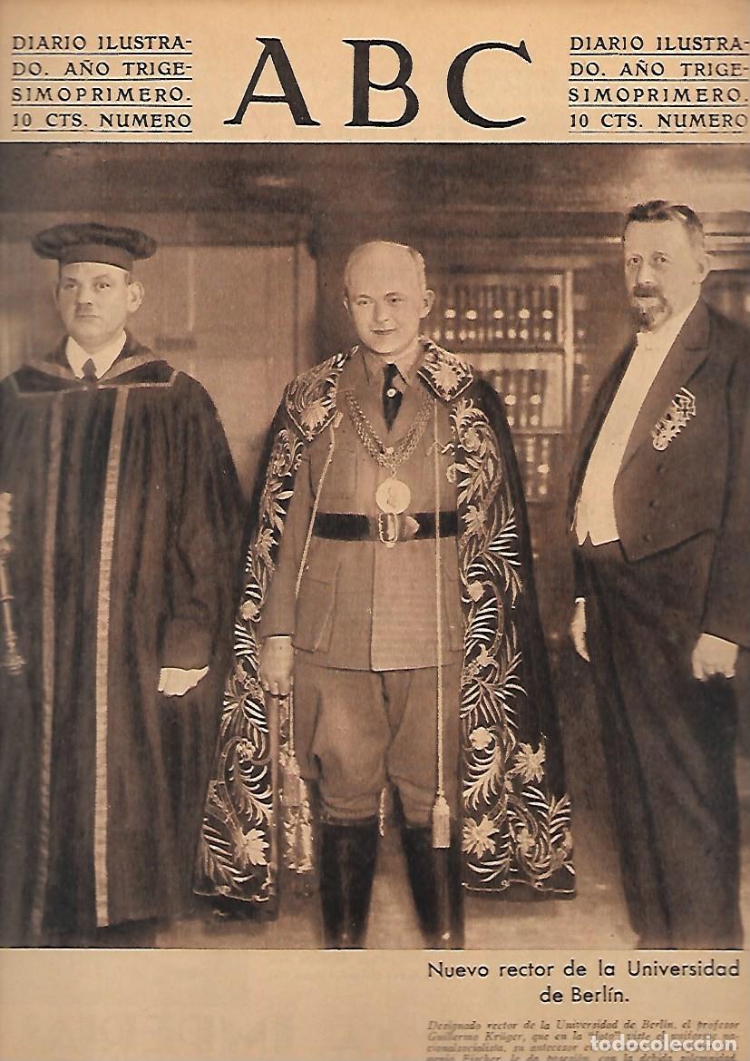 Coleccionismo de Revistas y Peri&oacute;dicos: PERIODICO ABC MADRID-SEVILLA 6 DE ABRIL DE 1935 N&ordm;9943 RECTOR DE LA UNIVERSIDAD DE BERLIN.A-ABC-0370