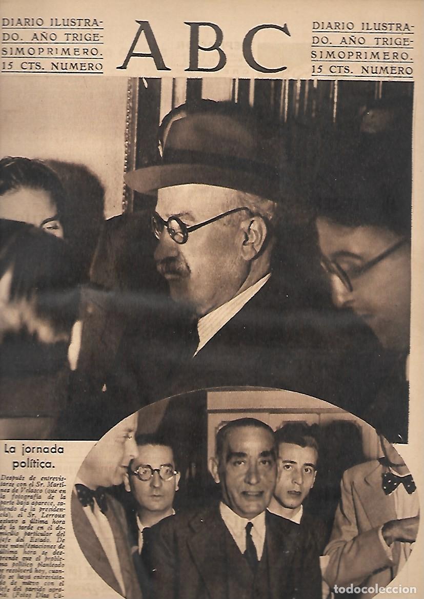 Coleccionismo de Revistas y Peri&oacute;dicos: PERIODICO ABC MADRID-SEVILLA 21 DE SEPTIEMBRE DE 1935 N&ordm;10086 LA JORNADA POLITICA.A-ABC-0373