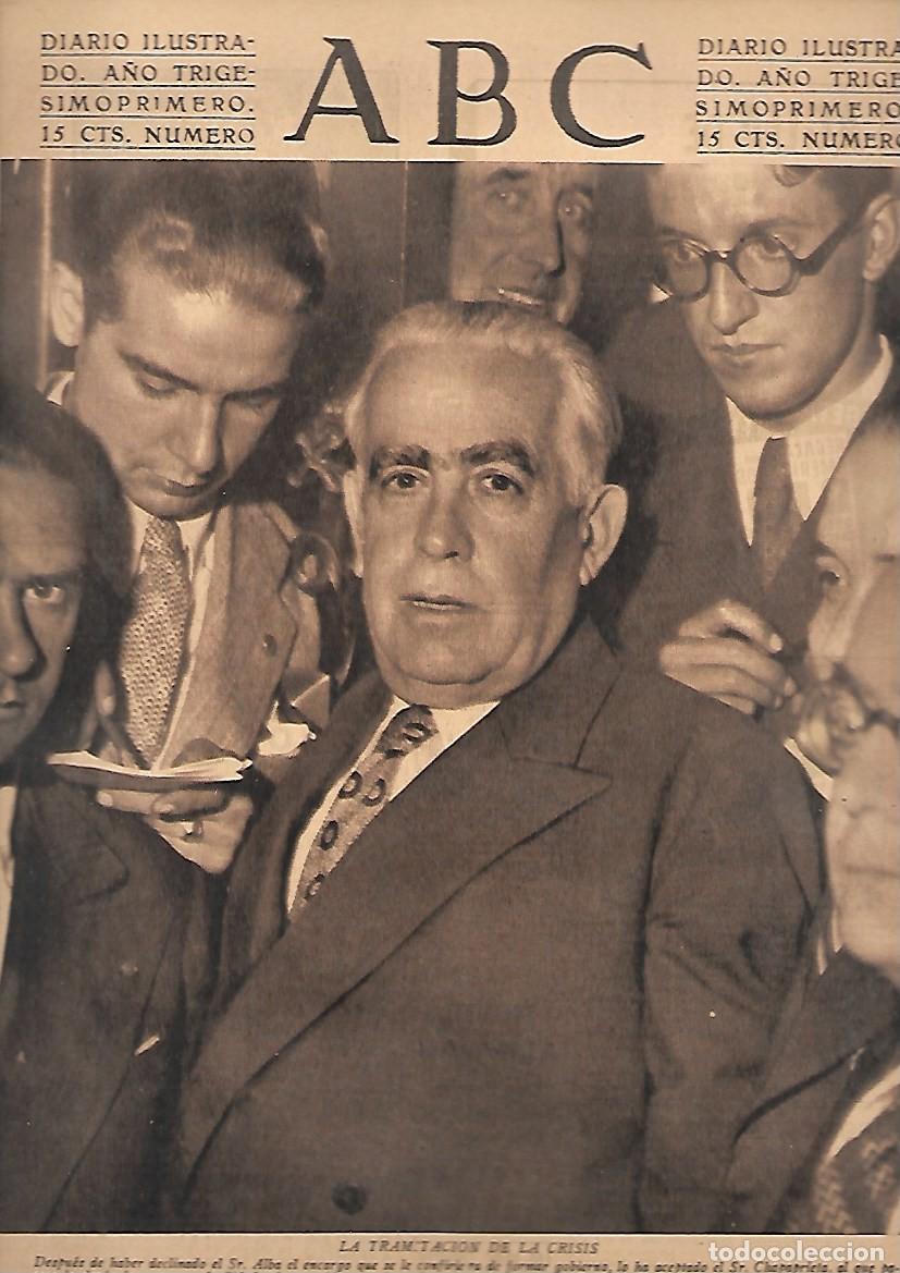Coleccionismo de Revistas y Peri&oacute;dicos: PERIODICO ABC MADRID-SEVILLA 26 DE SEPTIEMBRE DE 1935 N&ordm;10090 TRAMITACION DE LA CRISIS.A-ABC-0377 ,2