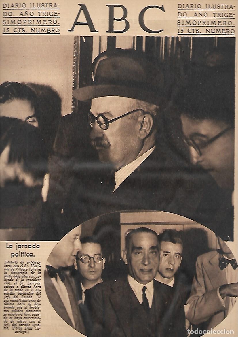 Coleccionismo de Revistas y Peri&oacute;dicos: PERIODICO ABC MADRID-SEVILLA 21 DE SEPTIEMBRE DE 1935 N&ordm;10086 LA JORNADA POLITICA.A-ABC-0378
