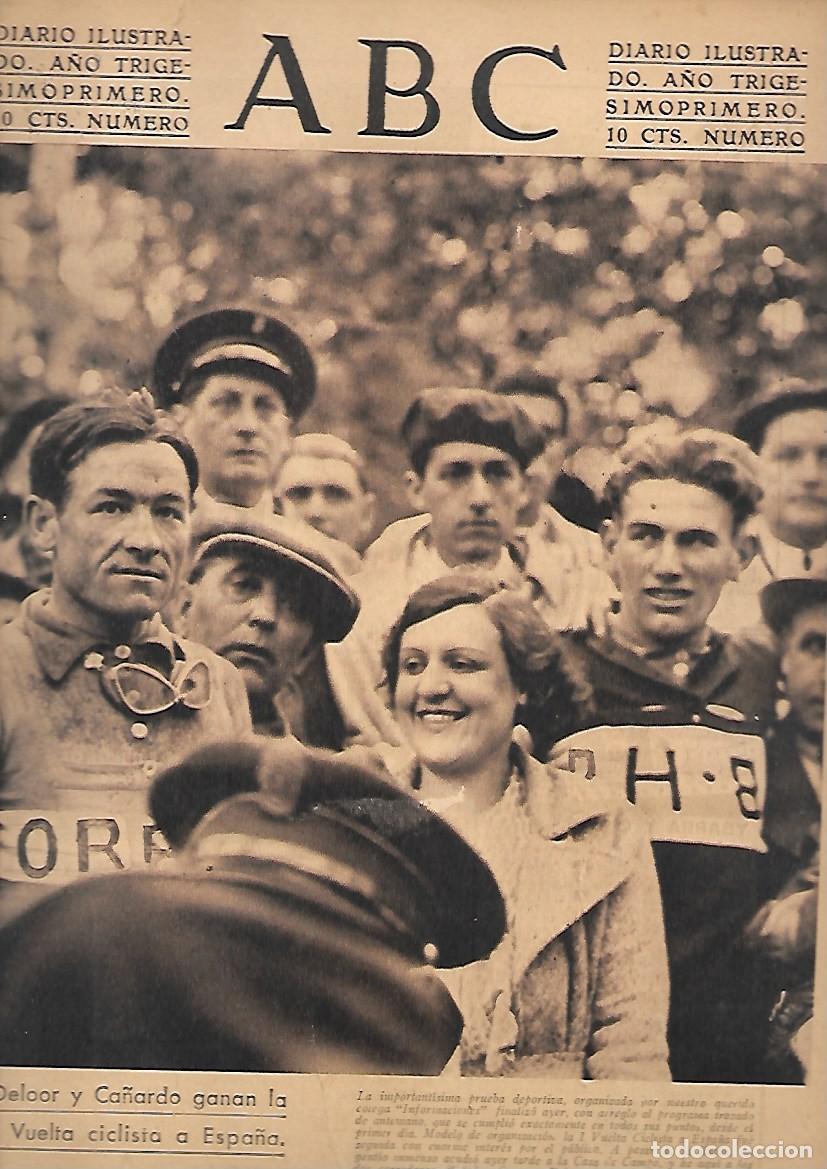 Coleccionismo de Revistas y Peri&oacute;dicos: PERIODICO ABC MADRID-SEVILLA 17 DE MAYO DE 1935 N&ordm;9978 DELOOR Y CA&Ntilde;ARDO GANAN LA VUELTA.A-ABC-0383