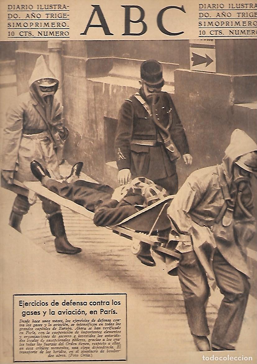Coleccionismo de Revistas y Peri&oacute;dicos: PERIODICO ABC MADRID-SEVILLA 18 DE MAYO DE 1935 N&ordm;9979 EJERCICIOS DE DEFENSA.A-ABC-0384