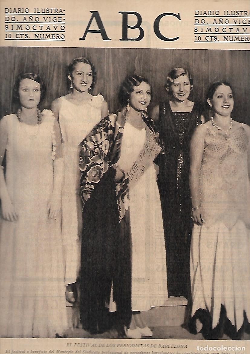 Coleccionismo de Revistas y Peri&oacute;dicos: PERIODICO ABC MADRID-SEVILLA 4 AGOSTO 1932 N&ordm;9213 FESTIVAL DE PERIODISTAS DE BARCELONA.A-ABC-0389