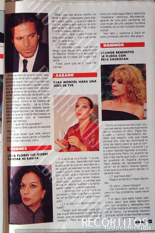 Coleccionismo de Revistas y Peri&oacute;dicos: sara montiel LOLA FLORES JULIO IGLESIAS SIDNEY ROME