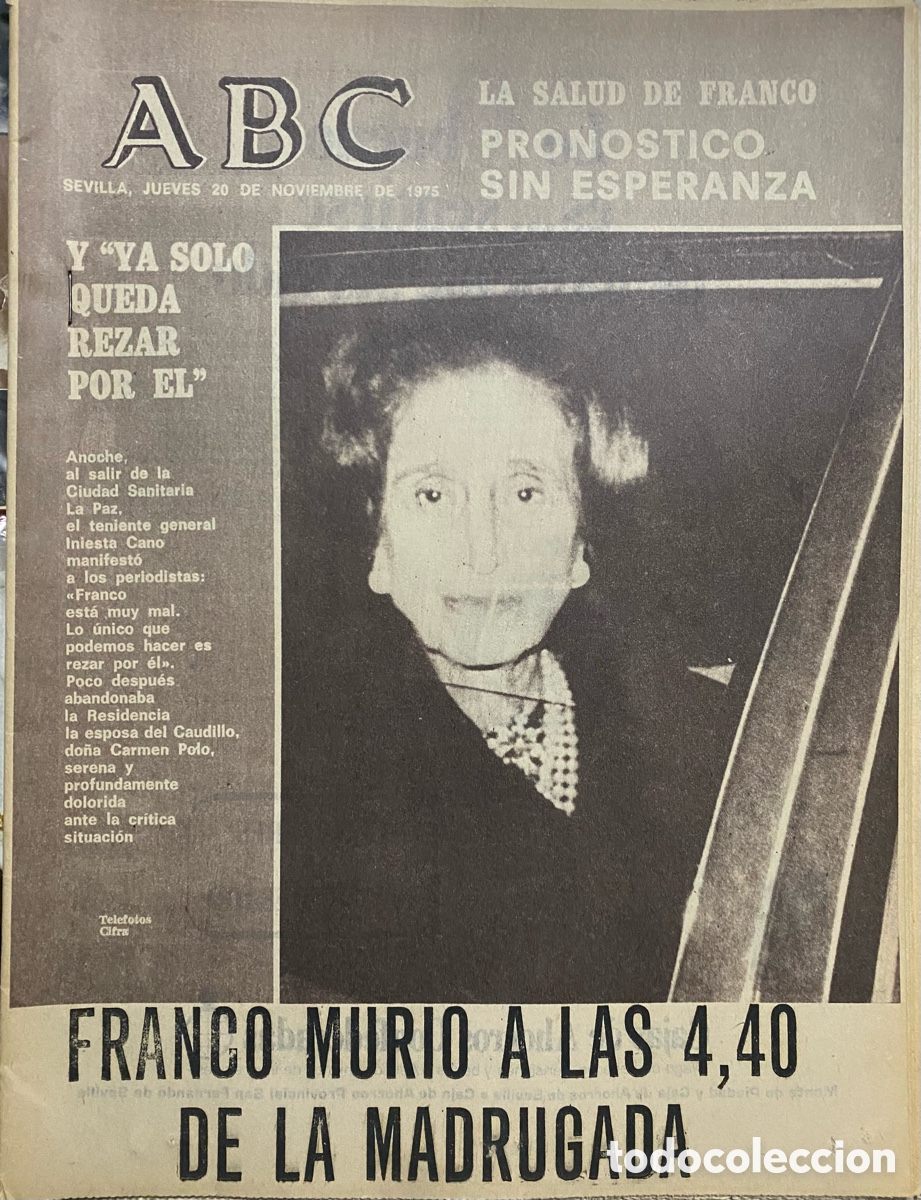 Coleccionismo de Revistas y Peri&oacute;dicos: ABC Franco 20 noviembre 1975 periodico