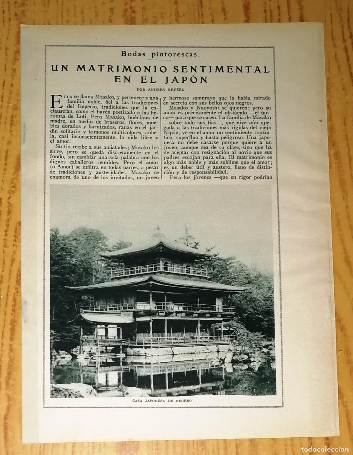 Colecionismo de Revistas e Jornais: UN MATRIMONIO SENTIMENTAL EN EL JAP&Oacute;N [SEPARATA de BLANCO Y NEGRO, agosto 1925] / Andr&eacute;s Revesz