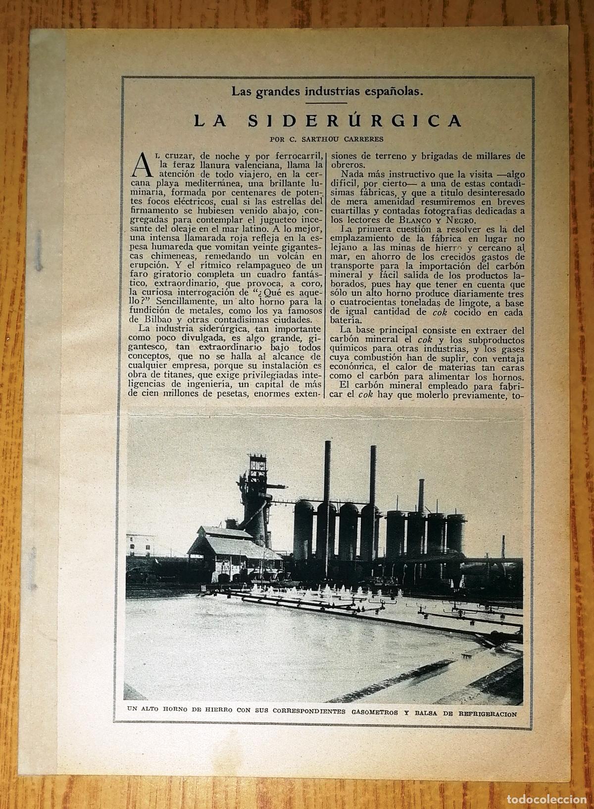 Colecionismo de Revistas e Jornais: LA SIDER&Uacute;RGICA: Las grandes industria [SEPARATA BLANCO Y NEGRO noviembre 1925] / C. Sarthou Carreres
