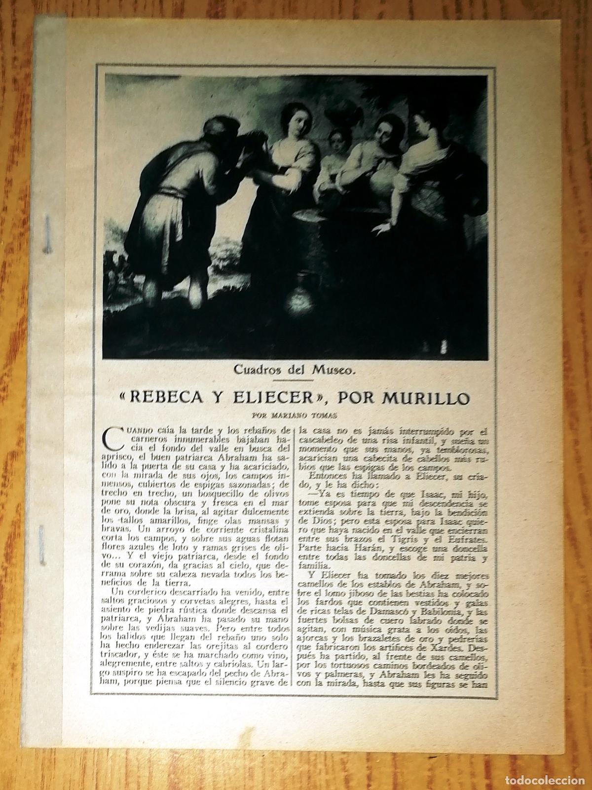 Collectionnisme de Revues et Journaux: 'REBECA Y ELIECER', POR MURILLO [SEPARATA BLANCO Y NEGRO, noviembre 1925] / Mariano Tom&aacute;s + otros