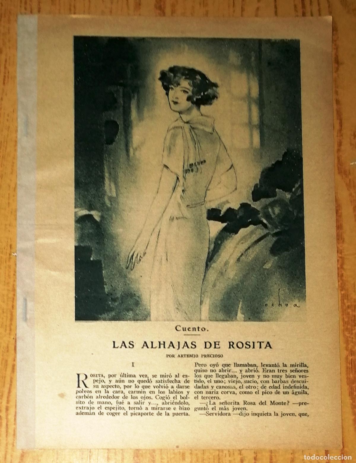 Collezionismo di Riviste e Giornali: LAS ALHAJAS DE ROSITA : Cuento [SEPARATA de BLANCO Y NEGRO, enero 1926] / Artemio Precioso