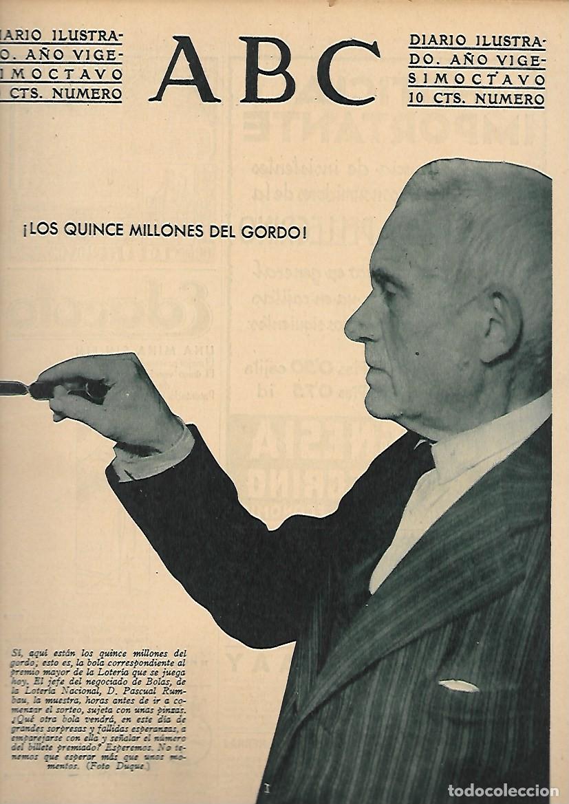 Coleccionismo de Revistas y Peri&oacute;dicos: PERIODICO ABC MADRID-SEVILLA24 DE DICIEMBRE DE 1932 N&ordm; 9239 LOS QUINCE MILLONES DEL GORDO.A-ABC-0399