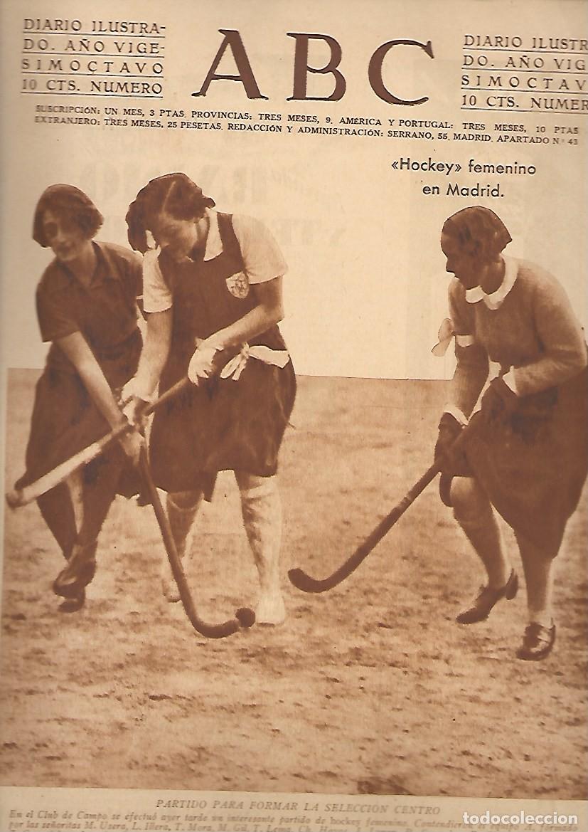Coleccionismo de Revistas y Peri&oacute;dicos: PERIODICO ABC MADRID-SEVILLA 16 DE ENERO 1932 N&ordm;9043 PARTIDO DE LA SELECCI&Oacute;N DEL CENTRO.A-ABC-0406