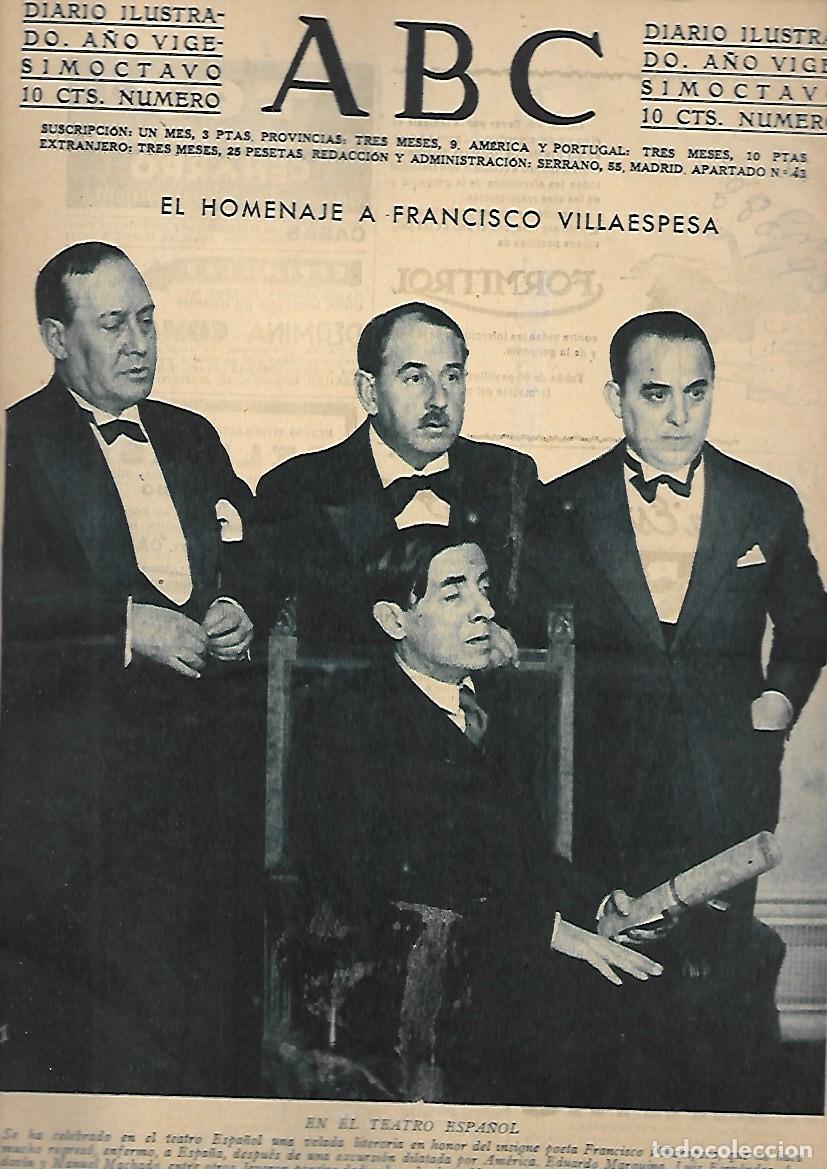 Coleccionismo de Revistas y Peri&oacute;dicos: PERIODICO ABC MADRID-SEVILLA 28 DE ENERO DE 1932 N&ordm;9053 EN EL TEATRO ESPA&Ntilde;OL.A-ABC-0409