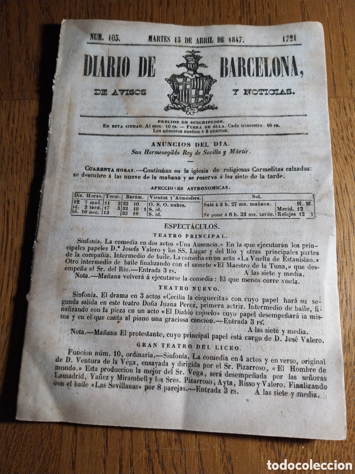 Coleccionismo de Revistas y Peri&oacute;dicos: DIARIO 1847 2&deg; G.CARLISTA DISUELTA GAVILLA FACCIOSA EN MURIAS DE PAREDES. CONSPIRACION PALACIEGA.