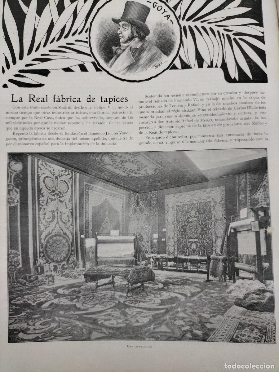 Coleccionismo de Revistas y Peri&oacute;dicos: LA REAL FABRICA DE TAPICES MADRID 2 PAGINAS A&Ntilde;O 1901