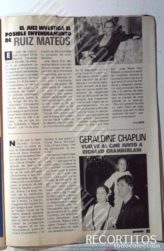Coleccionismo de Revistas y Peri&oacute;dicos: JOSE MARIA RUIZ MATEOS GERALDINE CHAPLIN RICHARD CHAMBERLAIN