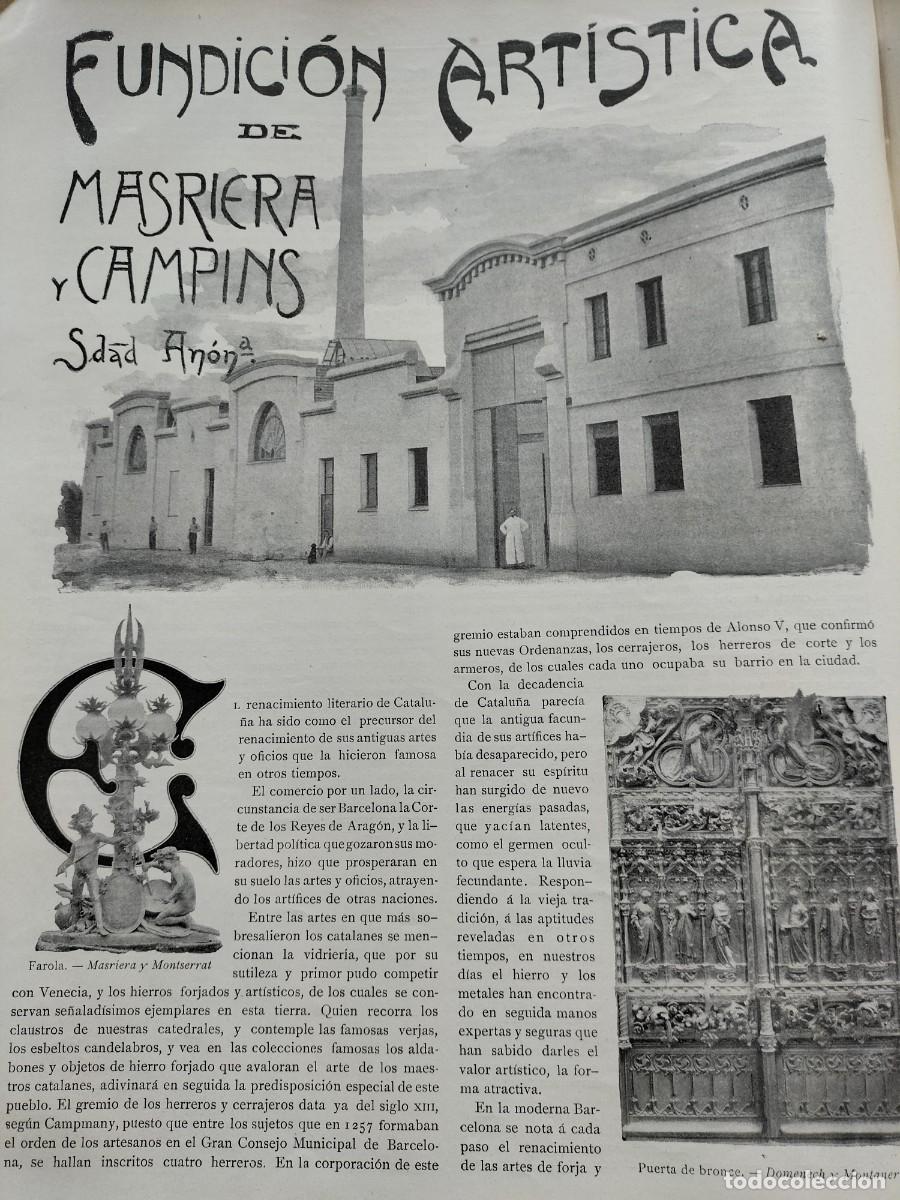Collezionismo di Riviste e Giornali: FUNDICION ARTISTICA DE MASRIERA Y CAMPINS BARCELONA LLIMONA PUIG CADAFALCH MASRIERA REVISTA 1902