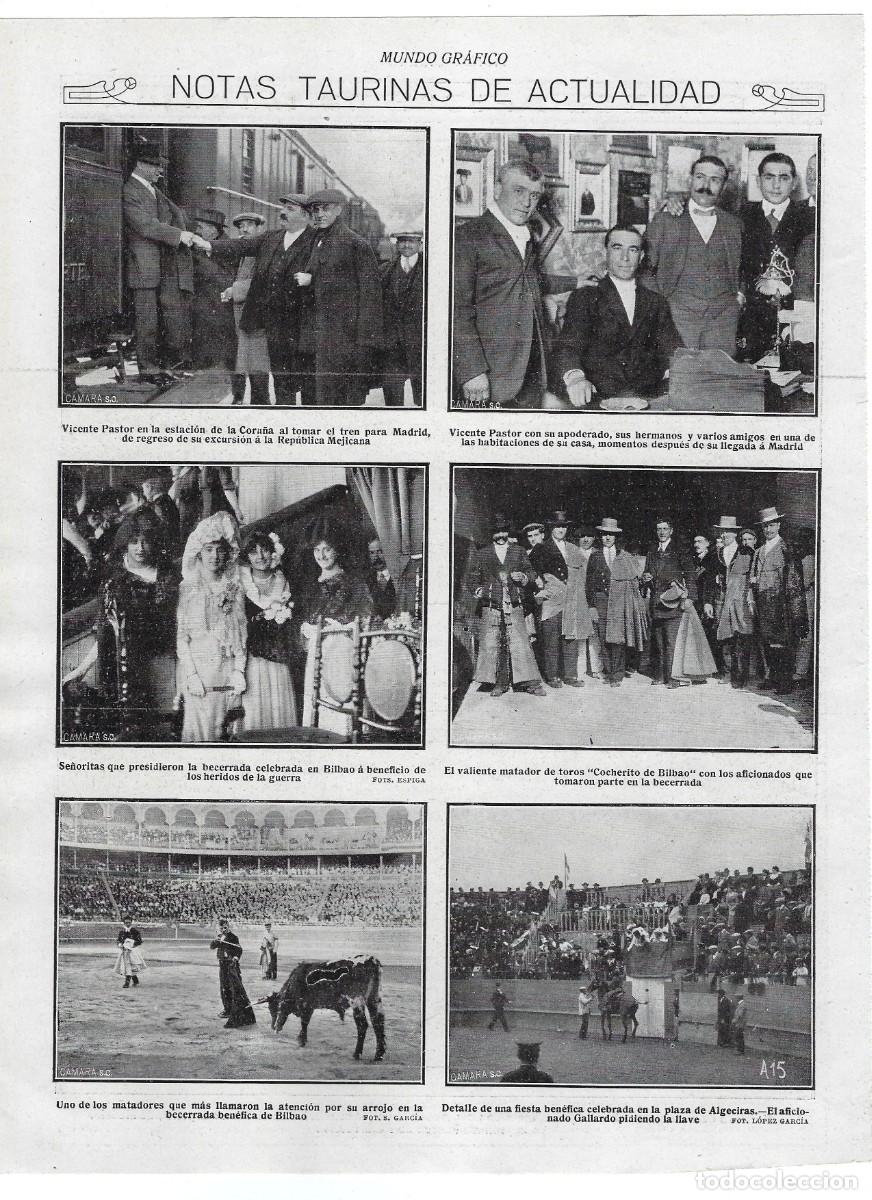 Coleccionismo de revistas y peri&oacute;dicos: 1912 HOJA REVISTA C&Aacute;DIZ FIESTA BEN&Eacute;FICA EN LA PLAZA DE TOROS DE ALGECIRAS