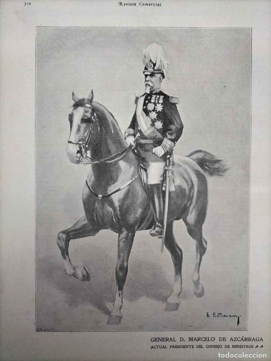 Collectionnisme de Revues et Journaux: GENERAL D.MARCELO DE AZCARRAGA ACTUAL PRESIDENTE DEL CONSEJO DE MINISTROS HOJA A&Ntilde;O 1905