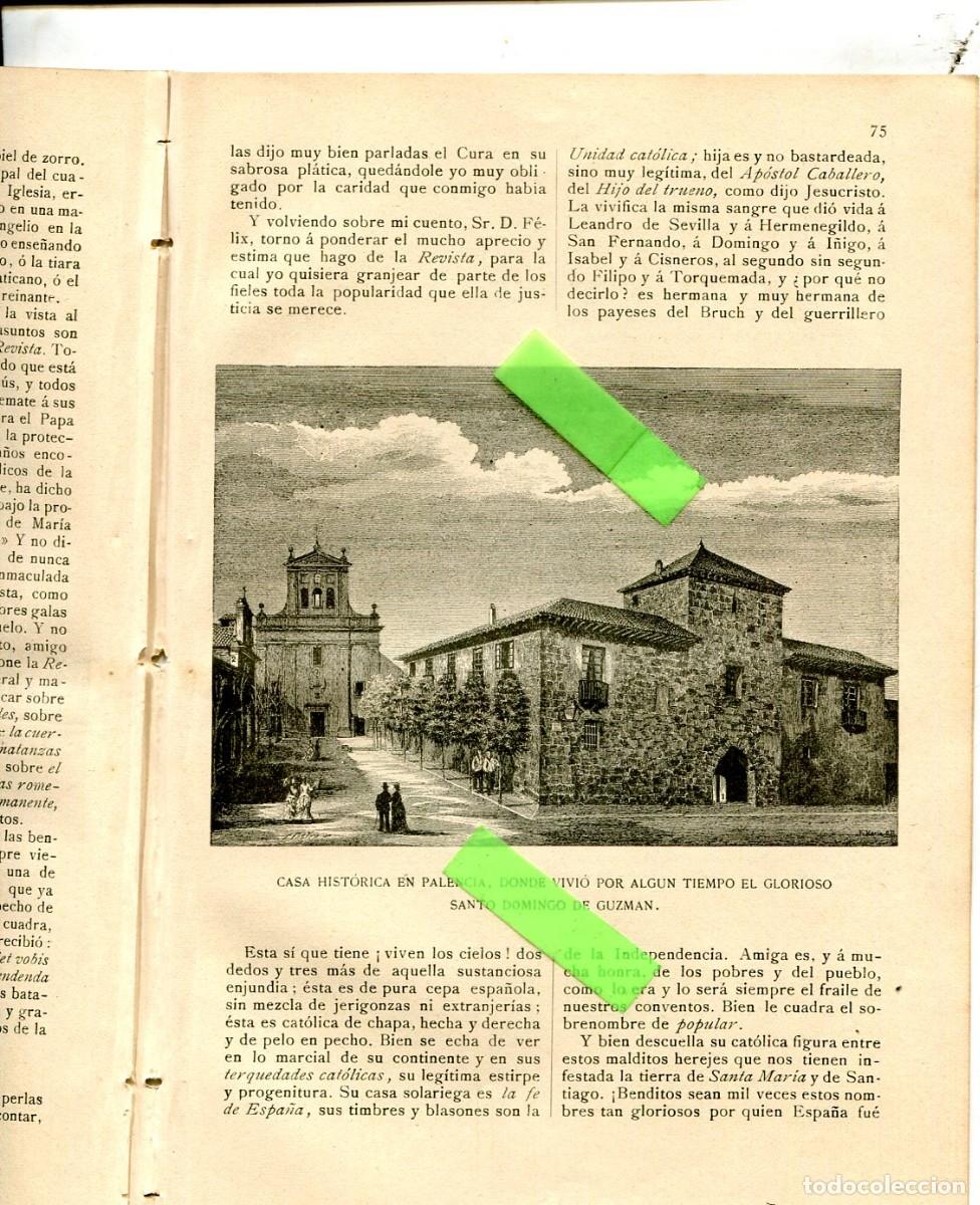 Coleccionismo de Revistas y Peri&oacute;dicos: REVISTA A&Ntilde;O 1890 ILUSTRACION SANTO DOMINGO DE GUZMAN PALENCIA MUERTE DE ANTON COMELLAS CLUET BERGA