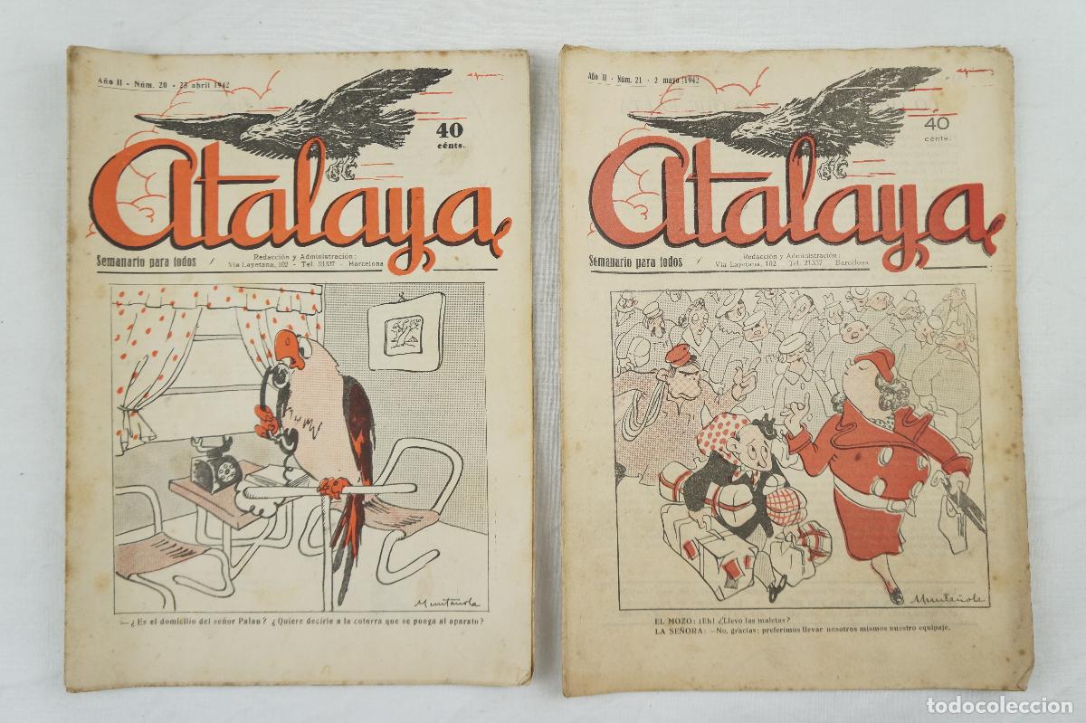 Coleccionismo de Revistas y Peri&oacute;dicos: Lote de 4 revistas Atalaya. 1942.