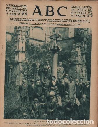 Coleccionismo de Revistas y Peri&oacute;dicos: PERIODICO ABC MADRID-SEVILLA 4 DE AGOSTO DE 1931 N&ordm; 8902 EN EL MONASTERIO DE OSERA. A-ABC-0077