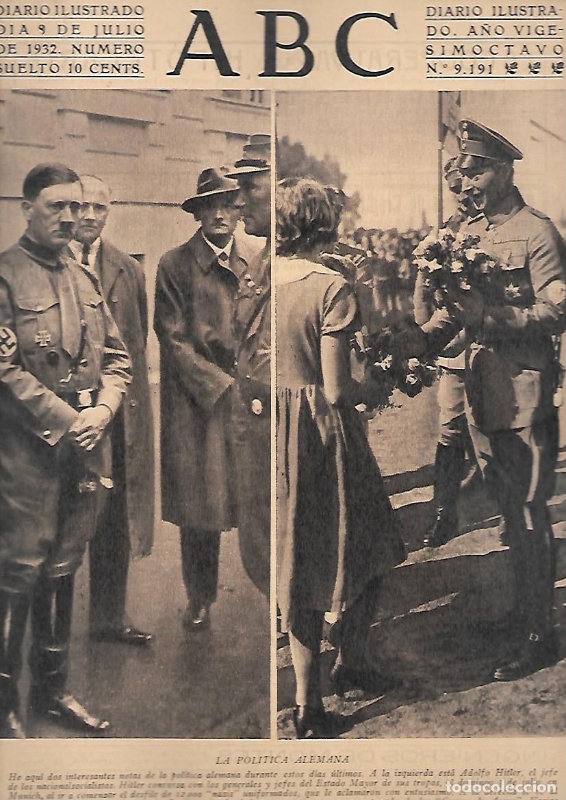 Coleccionismo de Revistas y Peri&oacute;dicos: PERIODICO ABC MADRID-SEVILLA 9 DE JULIO DE 1932 N&ordm;9191 LA POLITICA ALEMANA.A-ABC-0425