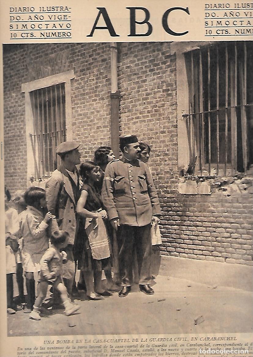 Coleccionismo de Revistas y Peri&oacute;dicos: PERIODICO ABC MADRID-SEVILLA 22 DE JULIO DE 1932 N&ordm;9202 BOMBA EN CASA CUARTEL.A-ABC-0429