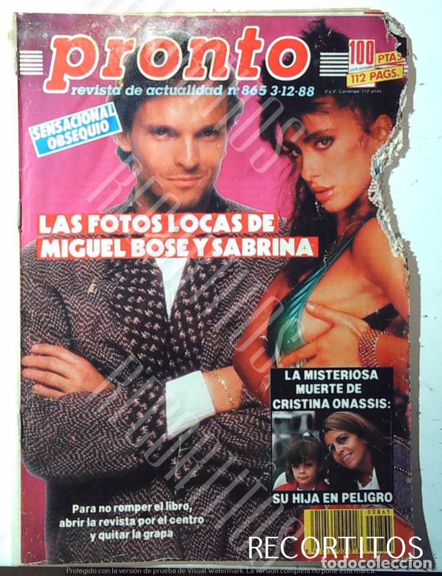 Coleccionismo de Revistas y Peri&oacute;dicos: RECORTE PORTADA SABRINA SALERNO MIGUEL BOSE VER FOTO
