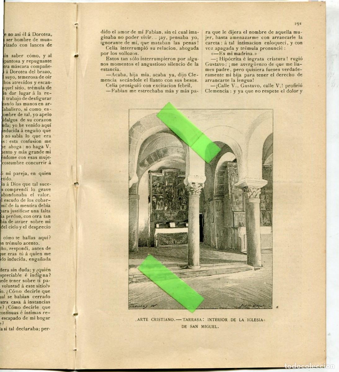 Coleccionismo de Revistas y Peri&oacute;dicos: REVISTA A&Ntilde;O 1891 ILUSTRACION IGLESIA DE SAN MIGUEL TARRASA SANT MIQUEL TERRASSA CEMENTERIO SABADELL