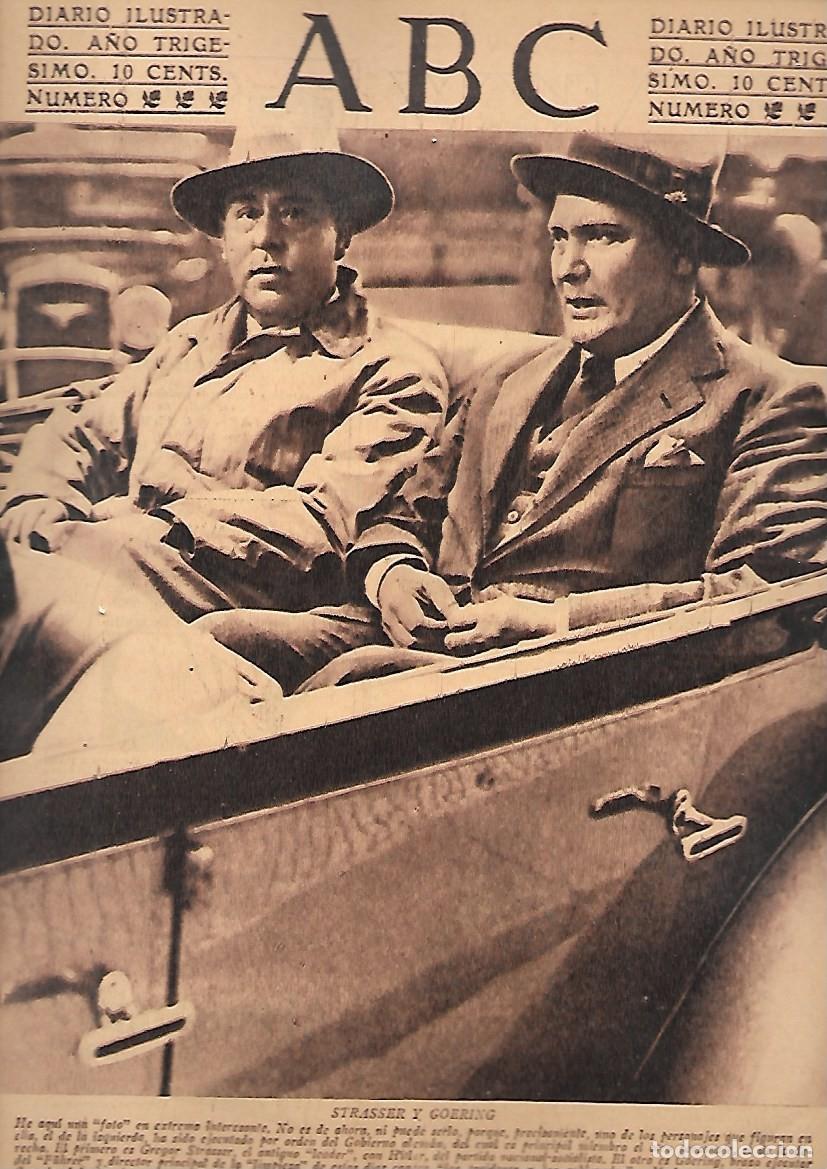 Coleccionismo de Revistas y Peri&oacute;dicos: PERIODICO ABC MADRID-SEVILLA 6 DE JULIO DE 1934 N&ordm;9708 STRASSER Y GOERING.A-ABC-0437