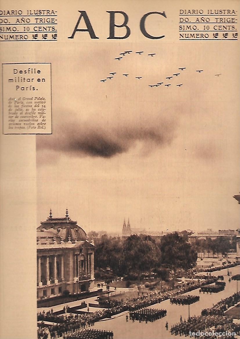 Coleccionismo de Revistas y Peri&oacute;dicos: PERIODICO ABC MADRID-SEVILLA 19 DE JULIO DE 1934 N&ordm;9719 DESFILE MILITAR EN PARIS.A-ABC-0445