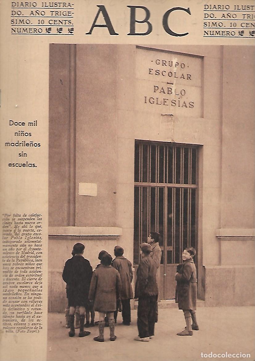 Coleccionismo de Revistas y Peri&oacute;dicos: PERIODICO ABC MADRID-SEVILLA 18 DE ENERO DE 1934 N&ordm;9573 DOCE MIL NI&Ntilde;OS SIN ESCUELAS.A-ABC-0447