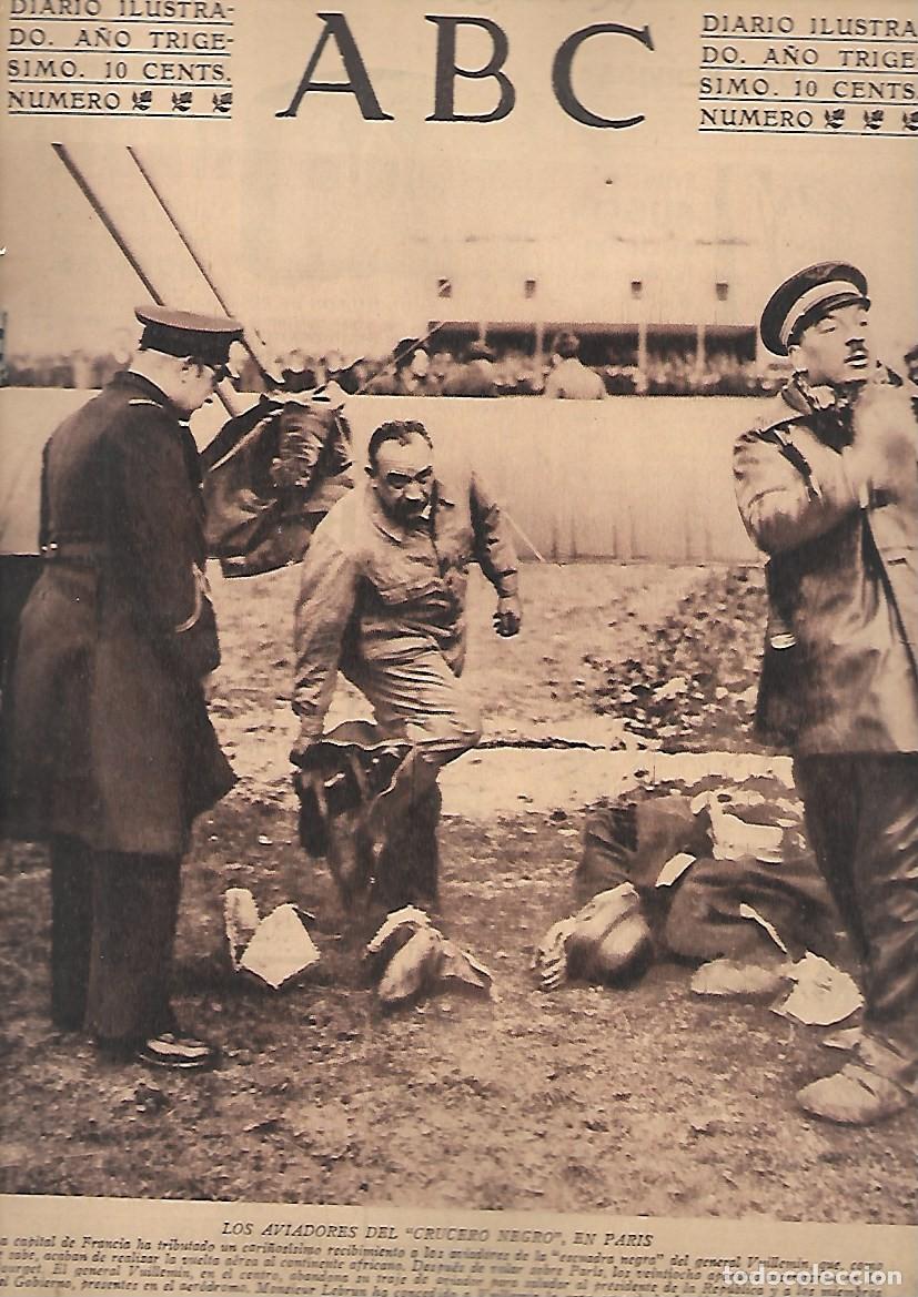 Coleccionismo de Revistas y Peri&oacute;dicos: PERIODICO ABC MADRID-SEVILLA 19 DE ENERO DE 1934 N&ordm;9574 LOS AVIADORES DEL CRUCERO NEGRO.A-ABC-0448